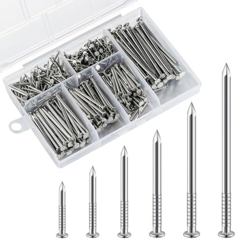 Wensilon 430pcs Stainless Steel 304 Nails Kit, Hanging Nails Kit, Wall Nails Kit, Dowels Kit, Long Nails Kit
