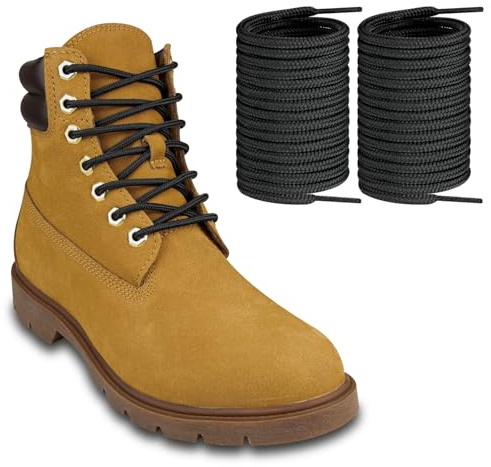 Endoto stövlar skosnören för Timberland arbete vandring jakt runda ersättningsskosnören, Svart, 62 inch