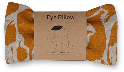 Eye Pillow in Yellow Creatures Printed Linen Used for Yoga, Meditation and Natural Pain Relief. Hot and Cold Pack.