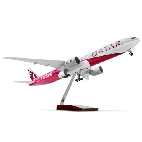 QIYUMOKE 1/150 777-300ER för Qatar flygplan modell 47 cm stor modell