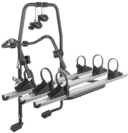 Menabo Fahrradträger 3 Fahrräder kompatibel mit VW Passat 1996-2025 Alu Schwarz Silber
