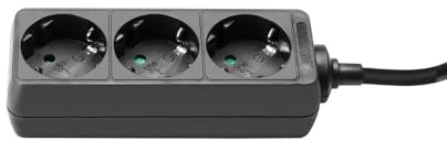 Infitronic 3-Fach Steckdosenleiste Schwarz – Mehrfachsteckdose mit 1,4m Kabel & Kindersicherung, 45° gewinkelte Schuko-Stecker, 3G1,5mm² Stromleiste für Innenbereich, 16A/250V INPSV1001