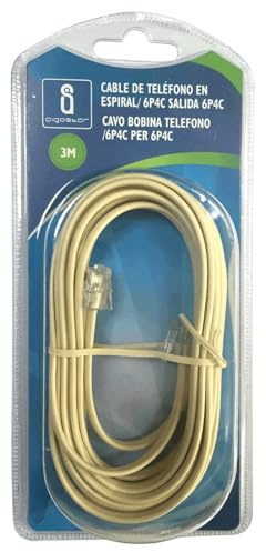 Blendend Telefonkabel, Spiralkabel, 3 m, weiß, ideal für Telefonverbindungen und Datenübertragung in Heim- und Büroumgebungen.