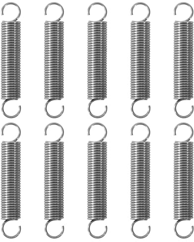 GUNGY Zugfedern mit Haken Edelstahl Zugfeder Spannfeder 55mm Außendurchmesser 10mm Drahtdurchmesser 1,2 mm Maximale Zugkraft 3,16kg 1,2x10x55mm 10 Stück