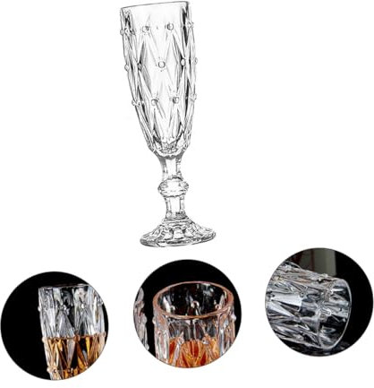 OKUMEYR Bicchiere Per Succo Di Frutta in Vetro Rilievo Elegante Stile Retrò Bicchieri Per Bevande Tazza in Vetro Per Casa