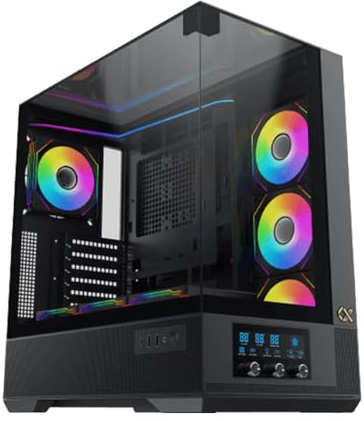 Boitier PC Moyen Tour Xigmatek Vision (Noir) avec Affichage LCD