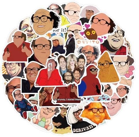 50Pcs Danny Devito Stickers for Kids Teens Adults Boys Girls Gift,Aesthetic Stickers Pack for Laptop,Skateboard,Luggage,Car,Bike, Cup,Computer,Water Bottle Decor,Danny Devito Vinyl Waterproof Stickers