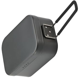 PTILSERY Fiambrera de aluminio con asa plegable para camping, portátil, para pícnics, bentos, alivio de presión, duradera