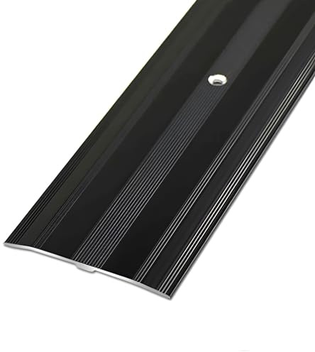 YTYTU 6 cm Breite Türschwellen Leiste Aus Aluminium, Übergangsstreifen, Türübergangsleisten, Ausgleichsprofil Von Holz Zu Fliesen, Zum Verbinden Von Bodenlücken, Schwellenübergang(Schwarz)