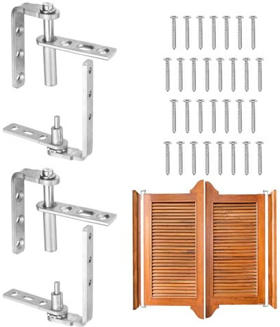 sourcing map 2 Set Heavy Duty Saloon Door Hinges, Self-Return Cafe Door Hinge 304 Stainless Steel Swinging Doors Hardware for 16mm Thick Doors, MIN, 11lbs Load Bearing