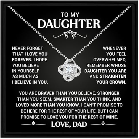 Gifted Happiness Daughter Gift from Dad – Sentimental Necklace with Empowering Message Card – Jewellery Gift for Birthday Christmas Graduation Keepsake