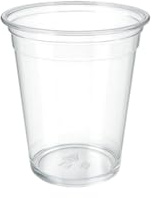 Vertduree Gobelets en Plastique Transparent avec Couvercle Plat – Réutilisables – 355ml, 473ml, 592ml – Lot de 50, 100, 200, 800 – Smoothie, Café, Boissons à Emporter (100, 355ML)