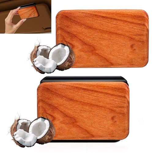 Towonshy Lot de 2 Désodorisants Voiture Compatible avec Drift – Diffuseur de Parfum pour Pare-soleil, Bois Naturel avec Clip, Parfum Coco, Parfum d’Ambiance Longue Durée, pour Auto/SUV/Camion