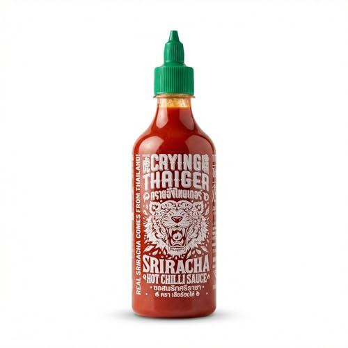 Salsa Sriracha Thai Piccante Crying Thaiger 484 g - Salsa Chili Aglio Dolce-Salata - Bottiglia Squeeze - Ideale per Wok, Noodles, Riso, Marinature