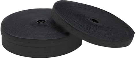 Banda Elastica Costura 3 bandas elásticas de goma 5 m con ojales ajustables for coser prendas y pantalones, accesorios 15/20/25 mm(Black 5M,25mm)