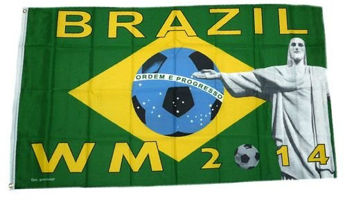 Fahne/Flagge Fußball WM 2014 Brasilien NEU 90 x 150 cm