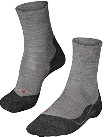FALKE herr Löparstrumpor RU4 Endurance Wool M So ull funktionsmaterial antiblåsning 1 par, Grå Light Grey Melange 3830, 42-43