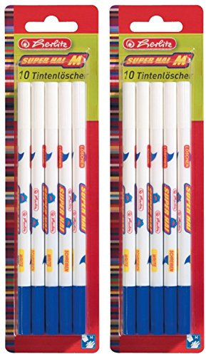 Herlitz 8871204 Tintenlöscher Superhai, Strichstärke M, 10 Stück (20, Strichstärke M)
