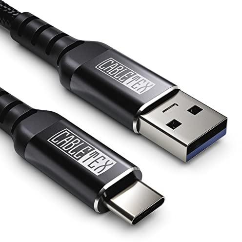 USB C Kabel auf USB 3.2 Typ A 1 Meter Ladekabel Nylon Datenkabel für USB 3.0 Computer und Smartphones l iPhone 15, Samsung Galaxy S23 Ultra Z Flip5 Fold5, Moto G Edge, Pixel 7 8 Fold, HTC U23 Pro