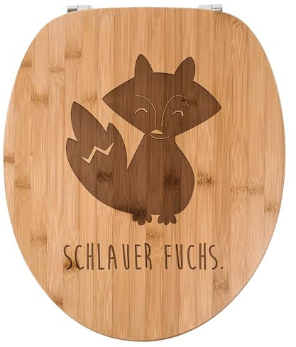 Mr. & Mrs. Panda WC Sitz Fuchs Deluxe - Geschenk, Toilette, WC-Sitz, Toilettendeckel, schlicht, Klobrille, Klodeckel, schwarz weiß