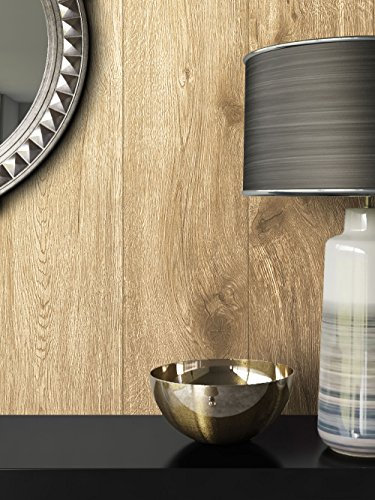 Holz Muster Tapete Vlies Braun Beige Edel | schöne edle Tapete im Holzwand-Design | moderne 3D Optik für Wohnzimmer, Schlafzimmer oder Küche inkl. Newroom-Tapezier-Profibroschüre mit super Tipps!