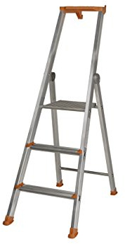 Escabeau Aluminium, 3 Marches, 2.65m Hauteur d'Accès
