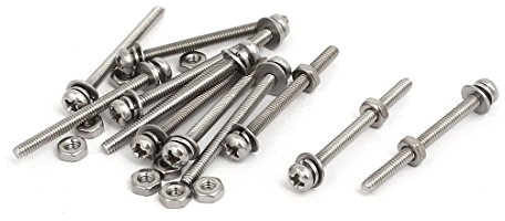 sourcing map 12 Sets Schraube M2x25mm 304 Edelstahl Kreuz Flacher Kopf DE | Bolzen mit Dichtung, DE