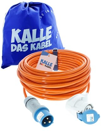 CEE Verlängerung Kalle Blue Signal 2,5mm² Winkel Industrie BAU Boot Womo Camping Vollpur-Premium-Leitung 30 Meter