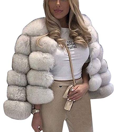 YAOTT Women's Short Artificial fur Coat Splicing Casual Solid Thick Outerwear Faux Fur Thick Outerwear Cardigan Jacket Ben S