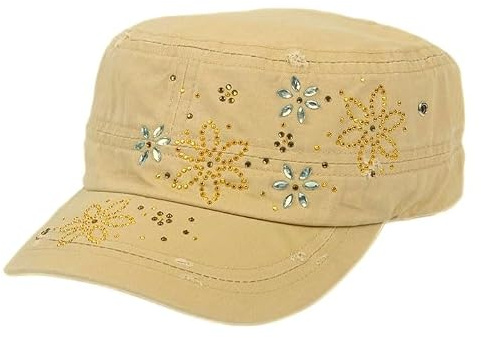 dimo accessoires Cap - Damen Army Cap Vintage (292) (beige)