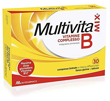 Multivitamix Integratore di Vitamine del Complesso B, 30 Compresse Bistrato