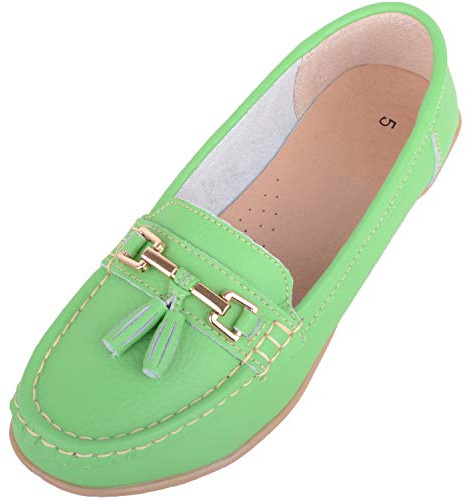 ABSOLUTE FOOTWEAR, mocassini da donna, in pelle, stile casual, con lacci, per barca/pontile, Mela, 37 EU