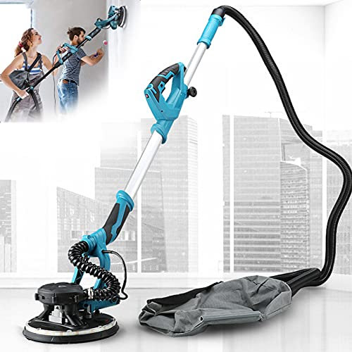 YNITJH Ponceuse Girafe 1800W,Ponceuse Murale,1000-2100RPM Vitesses Ajustables Ponceuse Platre,Amovible avec Disque de Ponçage 20Pcs, Manche télescopique,avec lumière LED,220V