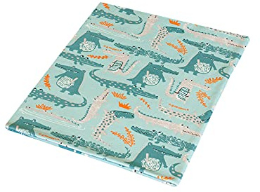 1buy3 Jersey Stoff Gemustert zum nähen | 92% Baumwolle, 8% Elasthan | Kinderstoff | Baumwolljersey | Muster: Krokodil grün | 100cm x 160cm | Grundpreis je m² = €8,43