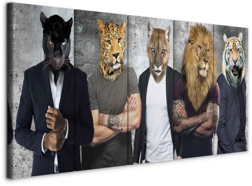 murando - Akustikbild Abstrakt Tiere 5 tlg - Bilder Akustikschaum Schallschutz Wand Deko Kunst Akustikpaneele Wandpaneele Schalldämmung Wandbild Schallabsorber Akustikplatten Tier h-C-0056-b-m