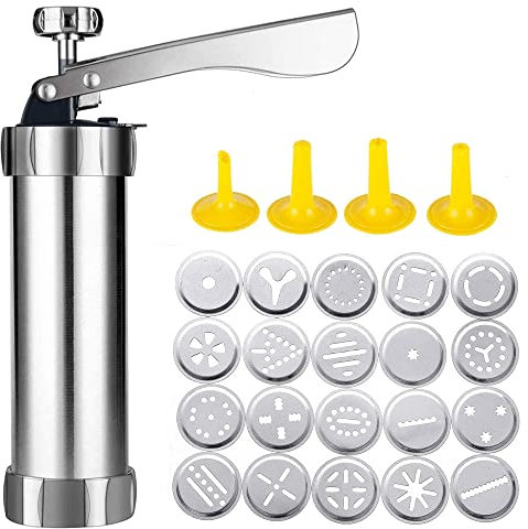 CENPEK Kit de presse à biscuits réutilisable avec 20 moules à biscuits et 4 buses