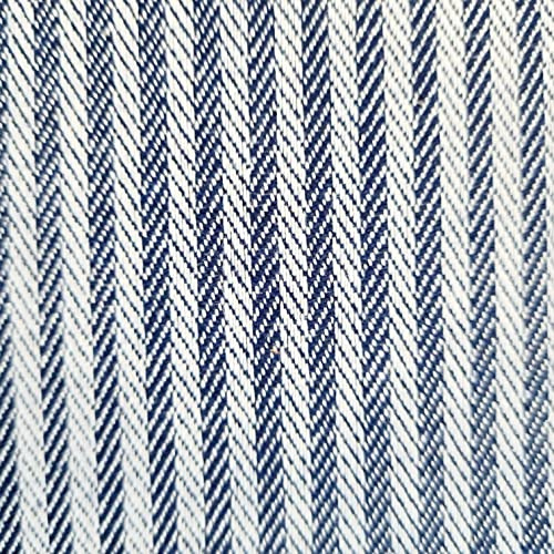 Stoff Meterware Baumwolle Streifen gestreift marine blau ecru Fischgrat durchgewebt 3 mm Kleiderstoff Vorhangstoff