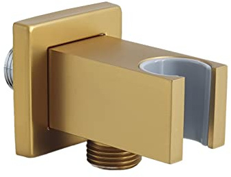 vanvilla Wandanschlussbogen mit Handbrause-Halter Wandauslass Gold gebürstet