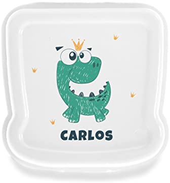 SAQUITOMAGICO Sandwichera Personalizada Infantil con Nombre o Texto – Fiambrera Resistente para Almuerzo y Merienda – Diferentes Diseños a Elegir – Apta para Lavavajillas – Impresión UV Duradera