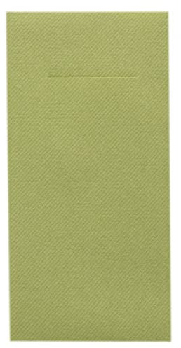 Besteckserviette Bestecktasche aus GMIAir hochwertigem Vlies Material Für jeden Anlass geeignet Geburtstag Feier - 75 Stück in der trendigen Farbe Olive, Größe 40x40 cm