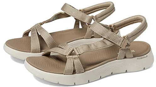 Skechers Dam GO Walk Flex Sandal Sublim, brungrå textil, 37 EU