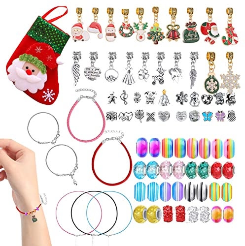 5 Pcs Schmuck Adventskalender,Netter Countdown Kalender für Armbänder | Strumpforganizer Countdown Kalender Weihnachten DIY Schmuck Bettelarmband Herstellung Kit Überraschendes Geschenk Abbto