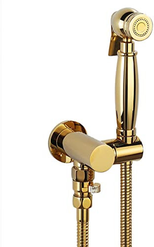 Bidet Brause Messing Handbrause Toilette mit Schlauch Handbrause Bidet WC Bidet Spray Kaltwasser Gold Bidet Handbrause Set Waschbecken,B