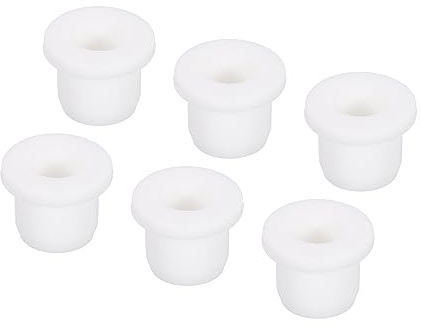 sourcing map 6uds T Tipo Goma Ojal Montaje Diámetro 12mm 5/8 Pulgadas OD (16x7,5x12mm) Sello Protección Flexible Agujero Tapones para Cable Tubería Blanco