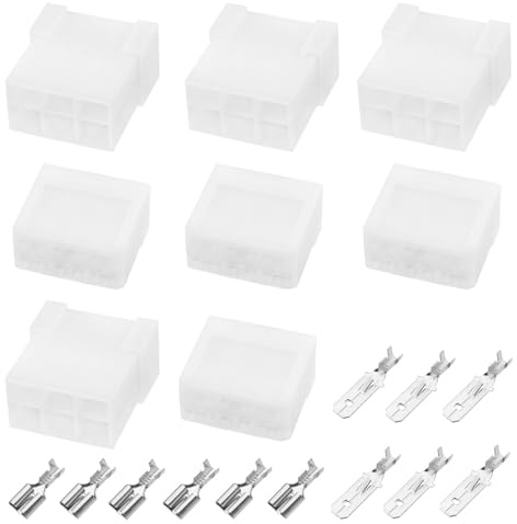 EMSea 4 Set 6-polig Kfz Kabelverbindungsstecker Stecker Und Buchse Anschlussklemmenstecker Kit Ersatzteile Steckdosenkabel für Autokabel 1mm² -2,5mm²