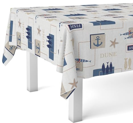Martina Home Wachstuchtischdecke Meer, 180 x 140 cm, Blau