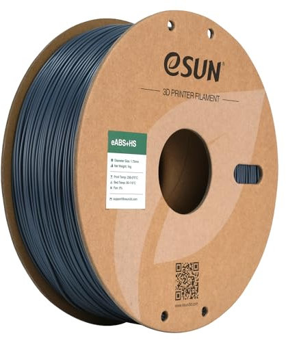eSUN ABS+ Filament 1.75mm, ABS+HS Hochgeschwindigkeits 3D Drucker Filament Schnelligkeit ABS Plus, Maßgenauigkeit +/- 0.03mm, 1KG Spule (2.2 LBS) für 3D High Speed Drucker,Grau