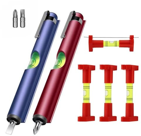 zhongguoqiaomao 5 Pcs Schnurwasserwaage Klein Wasserwaage Schnur Profi mit Vorgeformten Haken Ein weiteres Modell mit zwei Schraubenköpfen Abnehmbar Wasserwaagen