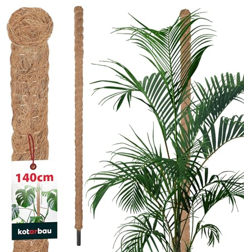 KOTARBAU® Tuteur Plante - Tuteur Coco - ⌀ 3.2 x 140 cm - Fibre de Coco - Tuteurs pour Monstera - Marron - pour Plantes Grimpantes