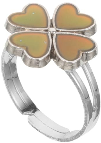 Bague Fille Changeante De Couleur, Anneau Animal Mignon, Design Quatre-Feuilles, Bijou Enfant, Cadeau DéCoratif